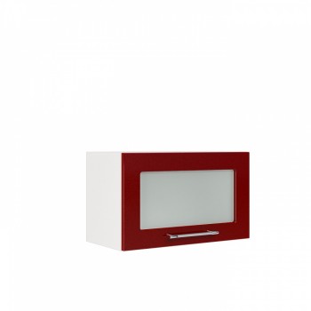 Бруклин ШВГС 600 Шкаф верхний горизонтальный со стеклом (Бетон белый/корпус Белый) в Шахте - shahta.mebel54.com | фото