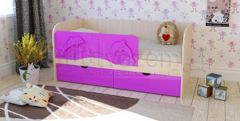 Друзья Кровать детская 2 ящика 1.8 Фиолетовый глянец в Шахте - shahta.mebel54.com | фото