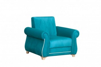 Кресло для отдыха "Порто" (велюр киви бирюза / микровельвет крем) в Шахте - shahta.mebel54.com | фото