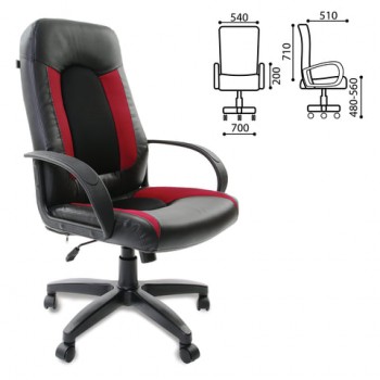 Кресло офисное BRABIX Strike EX-525 (черно-красный) в Шахте - shahta.mebel54.com | фото