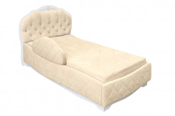 Кровать 190 Гармония Lux 02 Бежевый (мягкий бортик) в Шахте - shahta.mebel54.com | фото