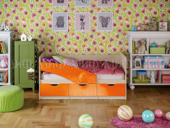 Кровать Бабочки 1,8м (Оранжевый металлик) в Шахте - shahta.mebel54.com | фото