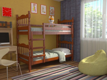 Кровать двухъярусная Соня из массива сосны 800*1890 Сосна в Шахте - shahta.mebel54.com | фото