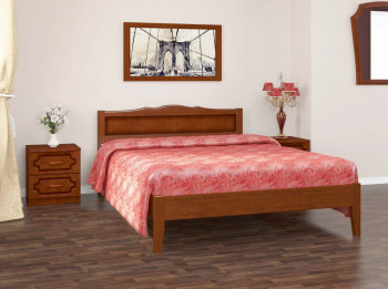 Кровать Карина-7 из массива сосны 1200*2000 Орех в Шахте - shahta.mebel54.com | фото