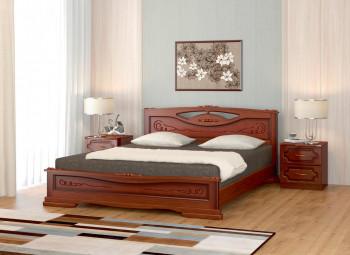 Кровать Карина-7 из массива сосны 1400*2000 Орех в Шахте - shahta.mebel54.com | фото