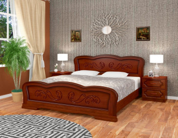 Кровать Карина-8 из массива сосны 1200*2000 Орех в Шахте - shahta.mebel54.com | фото