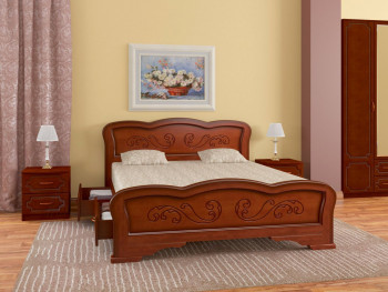 Кровать Карина-8 с ящиками из массива сосны 1600*2000 Орех в Шахте - shahta.mebel54.com | фото