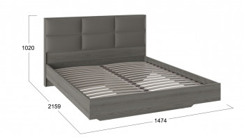 Кровать «Либерти» с мягким изголовьем и подъемным механизмом Хадсон/Ткань Грей/1400 в Шахте - shahta.mebel54.com | фото