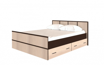 Кровать Сакура с настилом и ящиками 1,4 (Венге/Лоредо) в Шахте - shahta.mebel54.com | фото