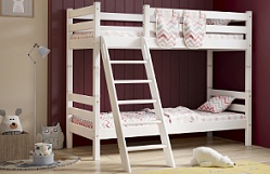 Кровать Соня вариант 10 двухъярусная с наклонной лестницей Белый полупрозрачный в Шахте - shahta.mebel54.com | фото