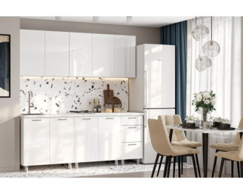 Кухонный гарнитур Модерн New 2 м (Белый глянец Бруно) в Шахте - shahta.mebel54.com | фото
