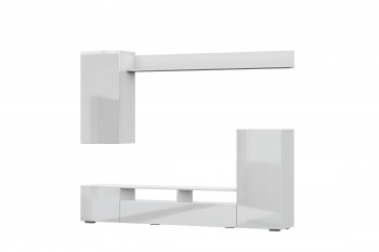 Мебель для гостиной МГС 4 (Белый/Белый глянец) в Шахте - shahta.mebel54.com | фото