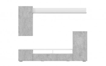 Мебель для гостиной МГС 4 (Белый/Цемент светлый) в Шахте - shahta.mebel54.com | фото