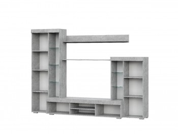 Мебель для гостиной МГС 5 Цемент светлый / Белый в Шахте - shahta.mebel54.com | фото