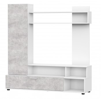 Мебель для гостиной "МГС 9" Белый / Цемент светлый в Шахте - shahta.mebel54.com | фото