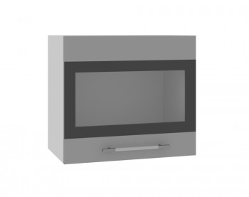 Ройс ВПГСФ 500 Шкаф верхний горизонтальный со стеклом с фотопечатью высокий (Графит софт/корпус Серый) в Шахте - shahta.mebel54.com | фото