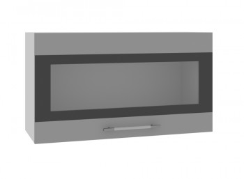 Ройс ВПГСФ 800 Шкаф верхний горизонтальный со стеклом с фотопечатью высокий (Графит софт/корпус Серый) в Шахте - shahta.mebel54.com | фото