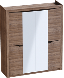 Шкаф четырехдверный Соренто с комплектом полок (3 шт)Дуб стирлинг/Кофе структурный матовый в Шахте - shahta.mebel54.com | фото