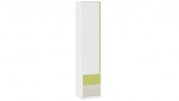 Шкаф для белья комбинированный «Сканди» Дуб Гарден/Белый/Зеленый в Шахте - shahta.mebel54.com | фото