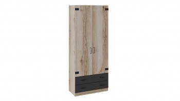 Шкаф для одежды комбинированный «Окланд» (Фон Черный/Дуб Делано) в Шахте - shahta.mebel54.com | фото