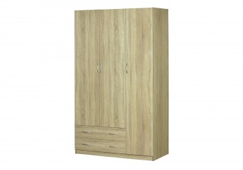 Шкаф для платья и белья 3-х дверный без зеркала Дуб Сонома в Шахте - shahta.mebel54.com | фото