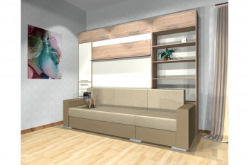 Шкаф-кровать с диваном Каролина в Шахте - shahta.mebel54.com | фото