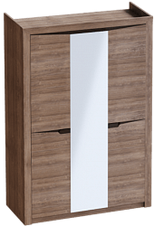 Шкаф трехдверный Соренто Дуб стирлинг/Кофе структурный матовый в Шахте - shahta.mebel54.com | фото
