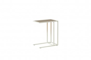 Стол приставной Скандик 42.24 (со стеклом) (металл: белый) в Шахте - shahta.mebel54.com | фото