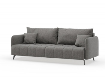 Валериан диван трёхместный прямой Стальной, ткань RICO FLEX 9292 в Шахте - shahta.mebel54.com | фото